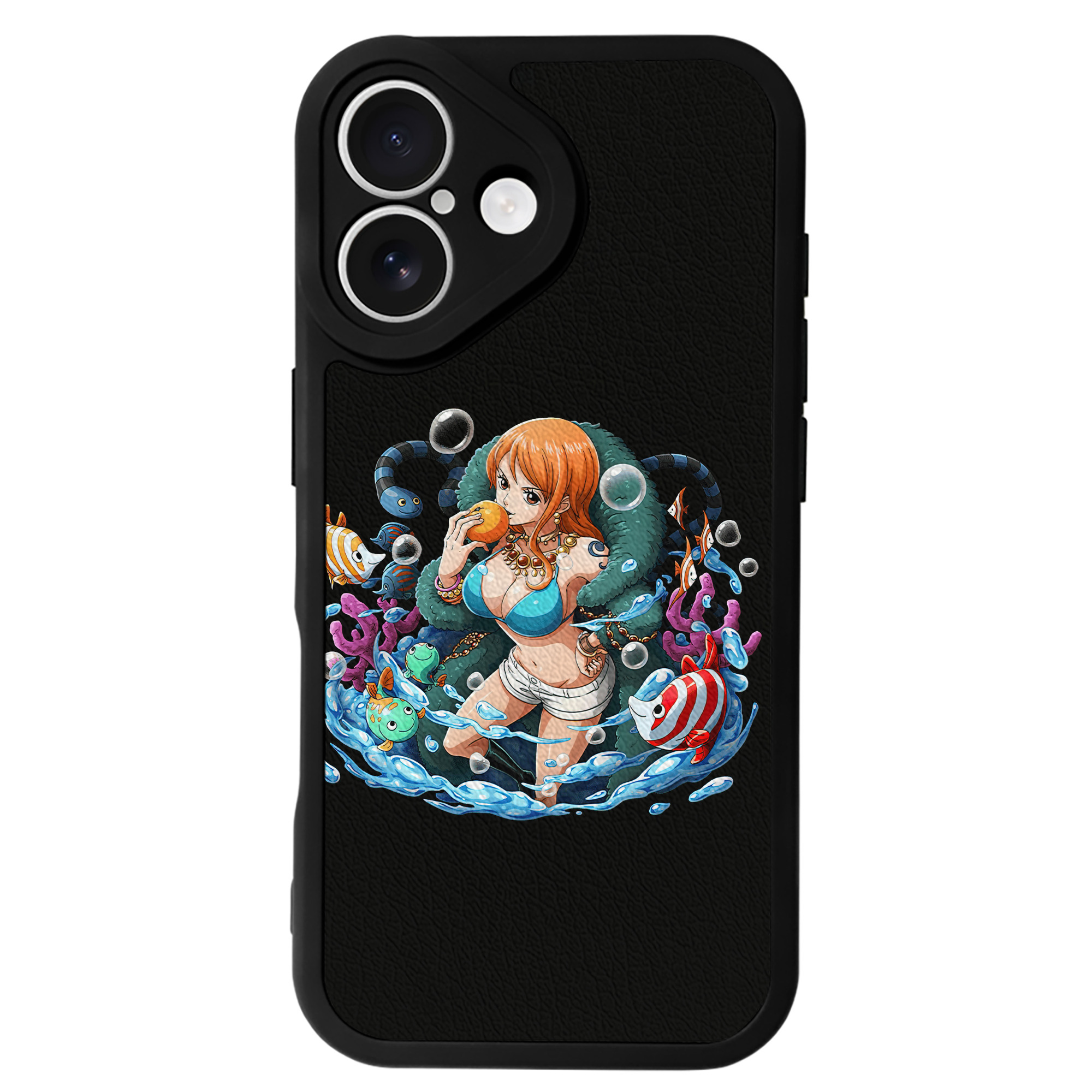 （画像用） ワンピース ナミ ONE PIECE Nami 【iPhone 16シリーズ対応】シリコンスマホケース（レザー調） 材質：シリコン
